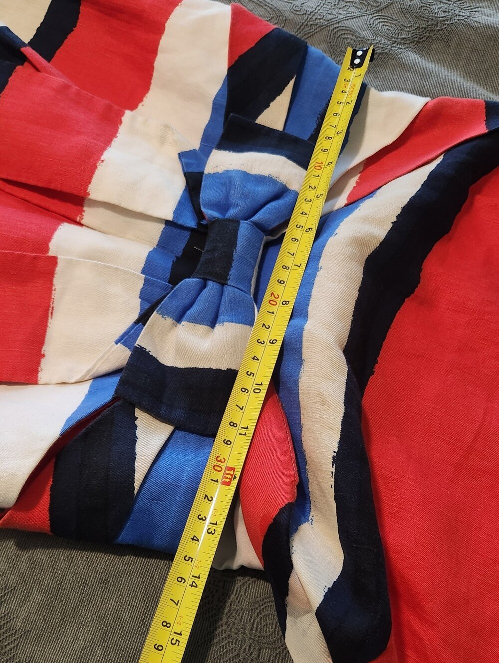 kate spade Coral, Blue & White Striped Sleeveless Midi Dress with Bow Waist - Picture 8 of 10